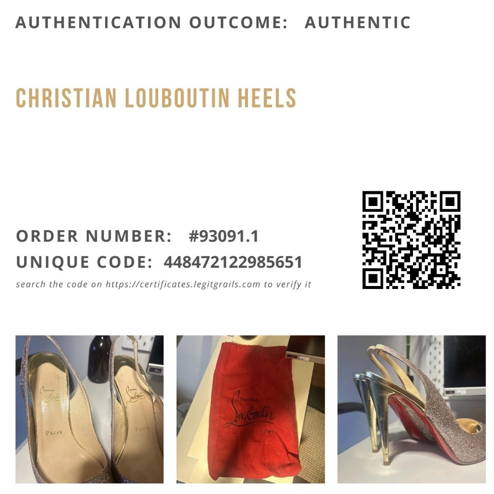 Christian Louboutin Lady Peep Slingback Peep Toe Glitter Heel sz 40 - Picture 12 of 16